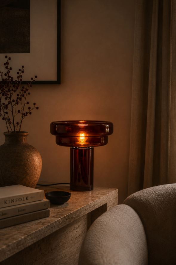 Bordlampe mørk rød - 3