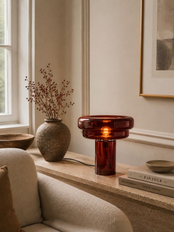 Bordlampe mørk rød - 7