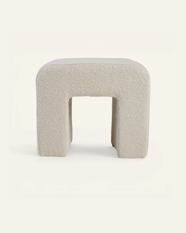 Puff lys beige - 40x50x43 cm lys beige - 1