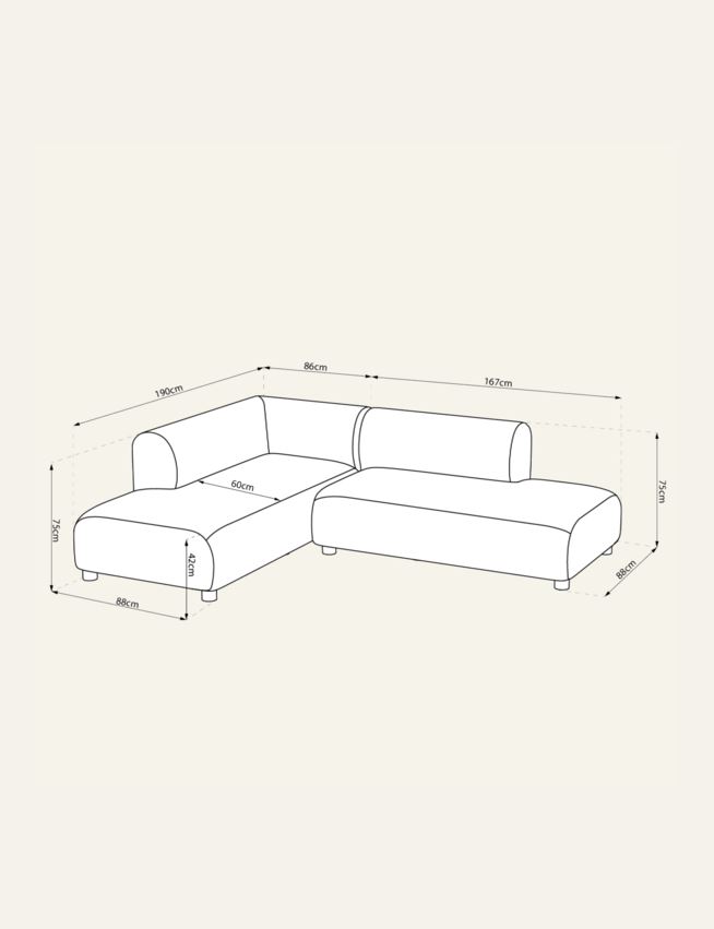 Hjørnesofa beige - 5