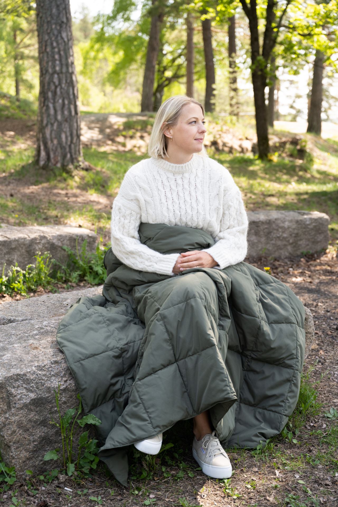 Dunpledd mørk grønn - 4