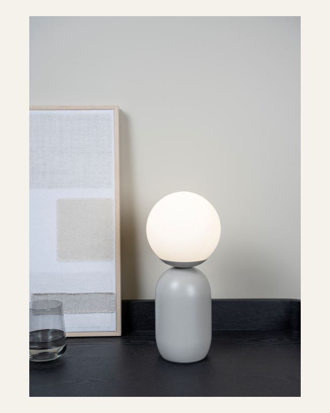 Bordlampe grå - 15x15x34,5 cm grå - 1