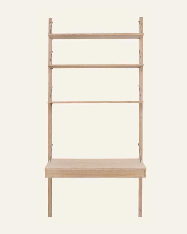 Hyllesystem skrivebordsplate med skuff natur - 100x60x2 cm natur - 1