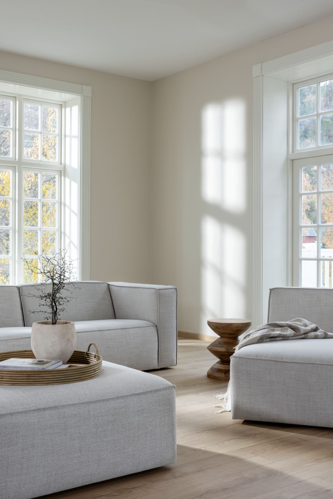 Modulsofa 2 deler m/sjeselong natur - 3