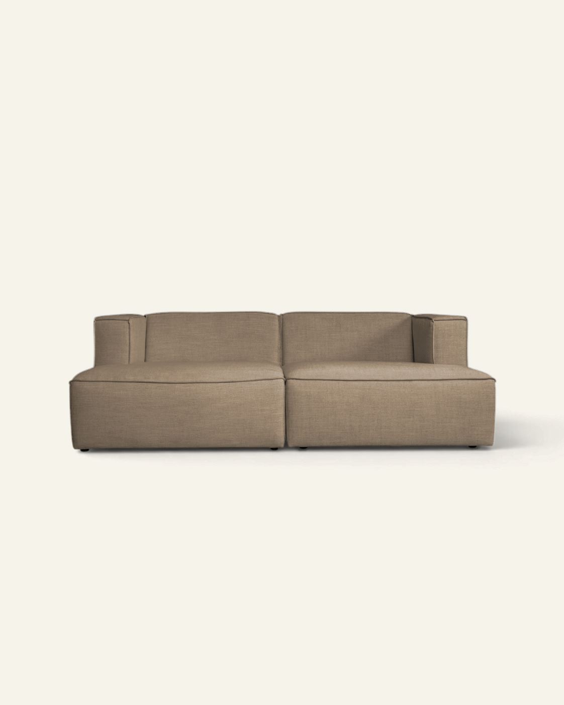 Modulsofa 2 deler m/sjeselong taupe - 228x154x73 cm taupe - 1