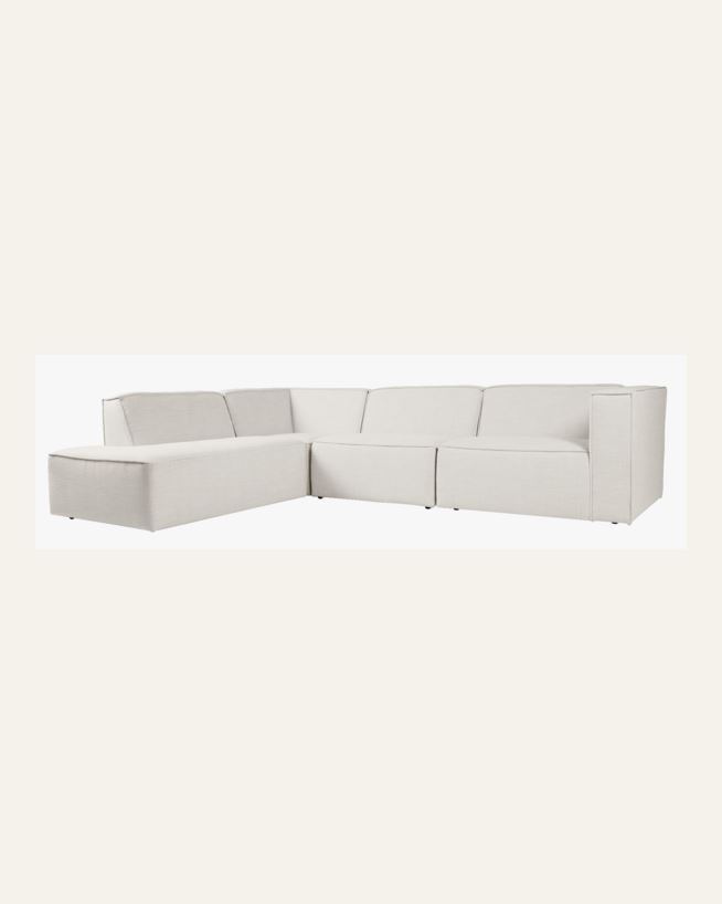 Modulsofa 4 deler åpen ende venstre natur - 293x227x73 cm natur - 1