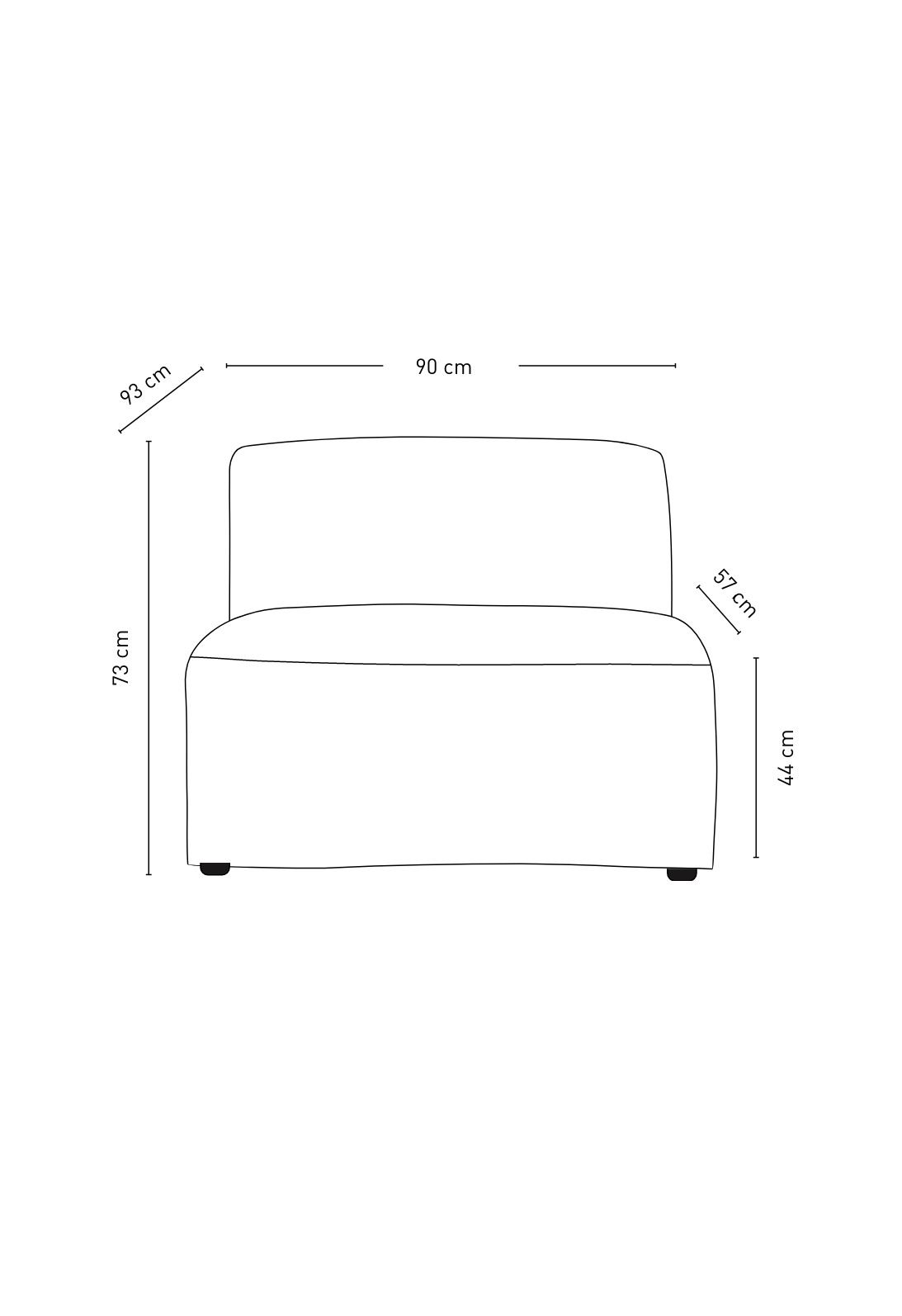 Modulsofa 1,5 seter uten armlener natur - 4