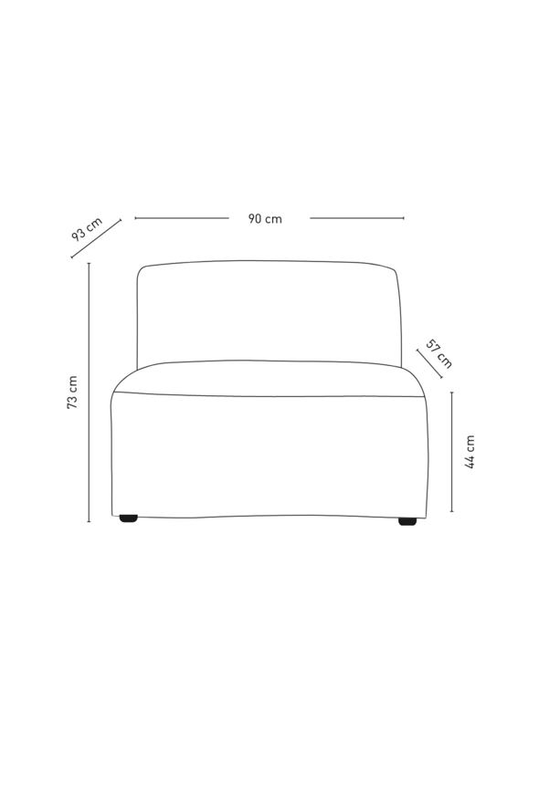 Modul 1,5 seter uten armlene grå - 2