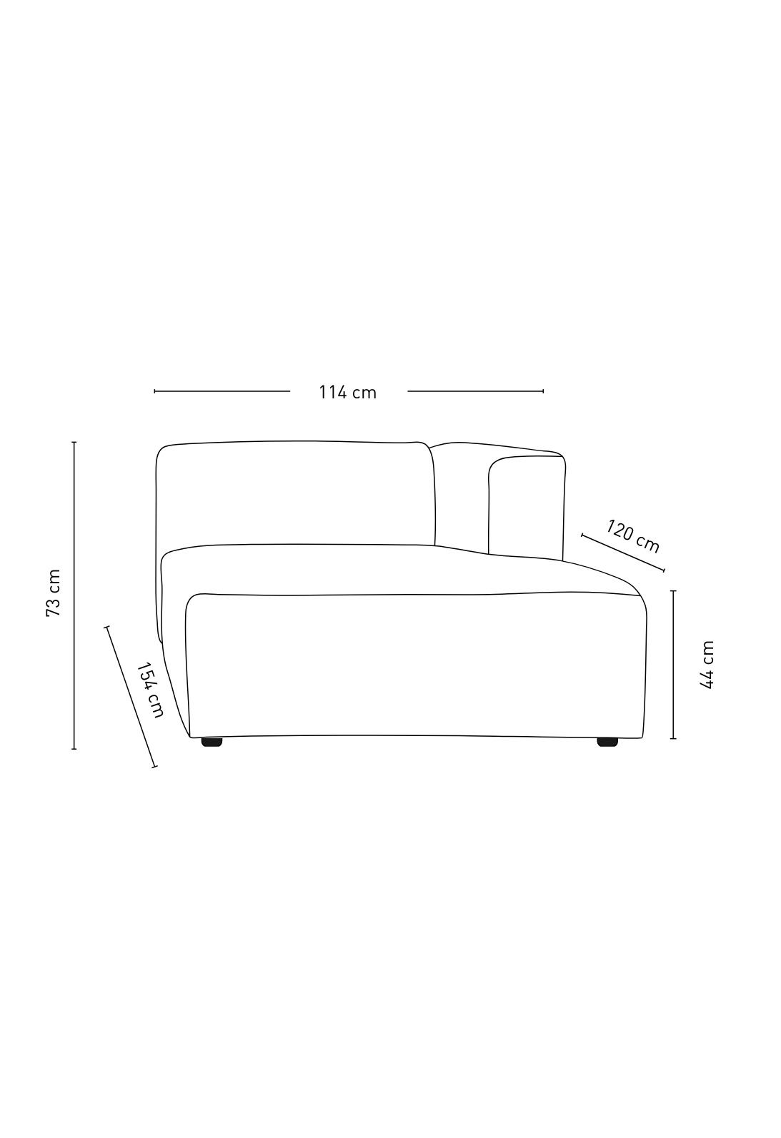 Modulsofa sjeselong høyre grå - 3