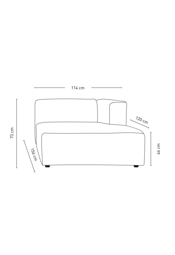 Modul sjeselong høyre grå - 4