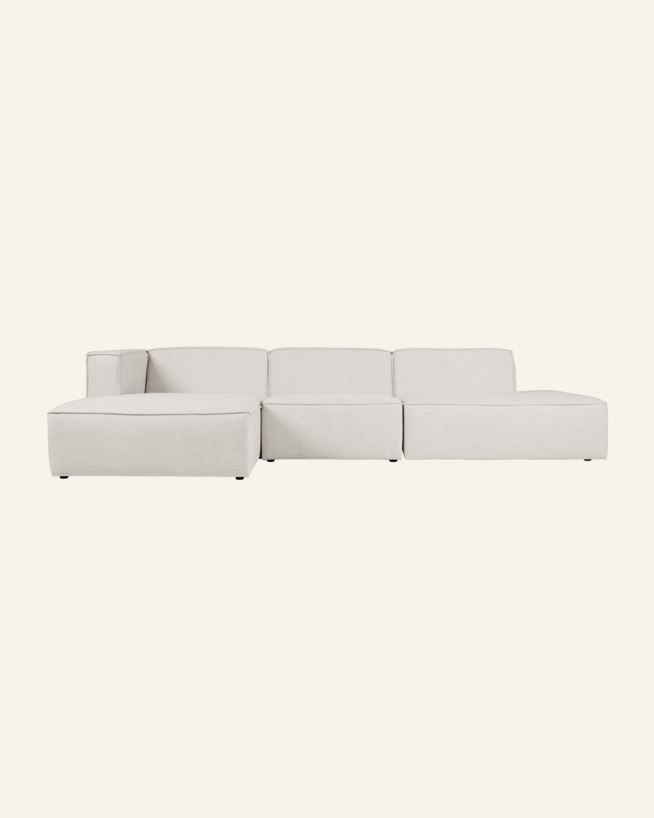 Modulsofa 3 deler åpen ende høyre natur - 338x153x73 cm natur - 1