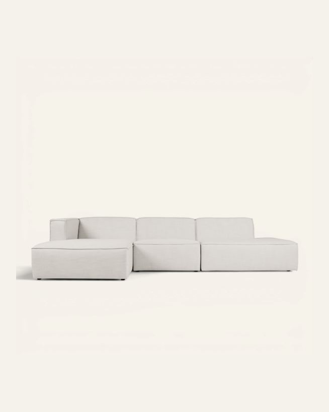 Modulsofa 3 deler åpen ende høyre natur - 338x153x73 cm natur - 1