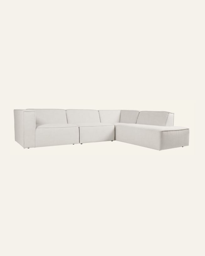 Modulsofa 4 deler åpen ende høyre natur - 293x227x73 cm natur - 1