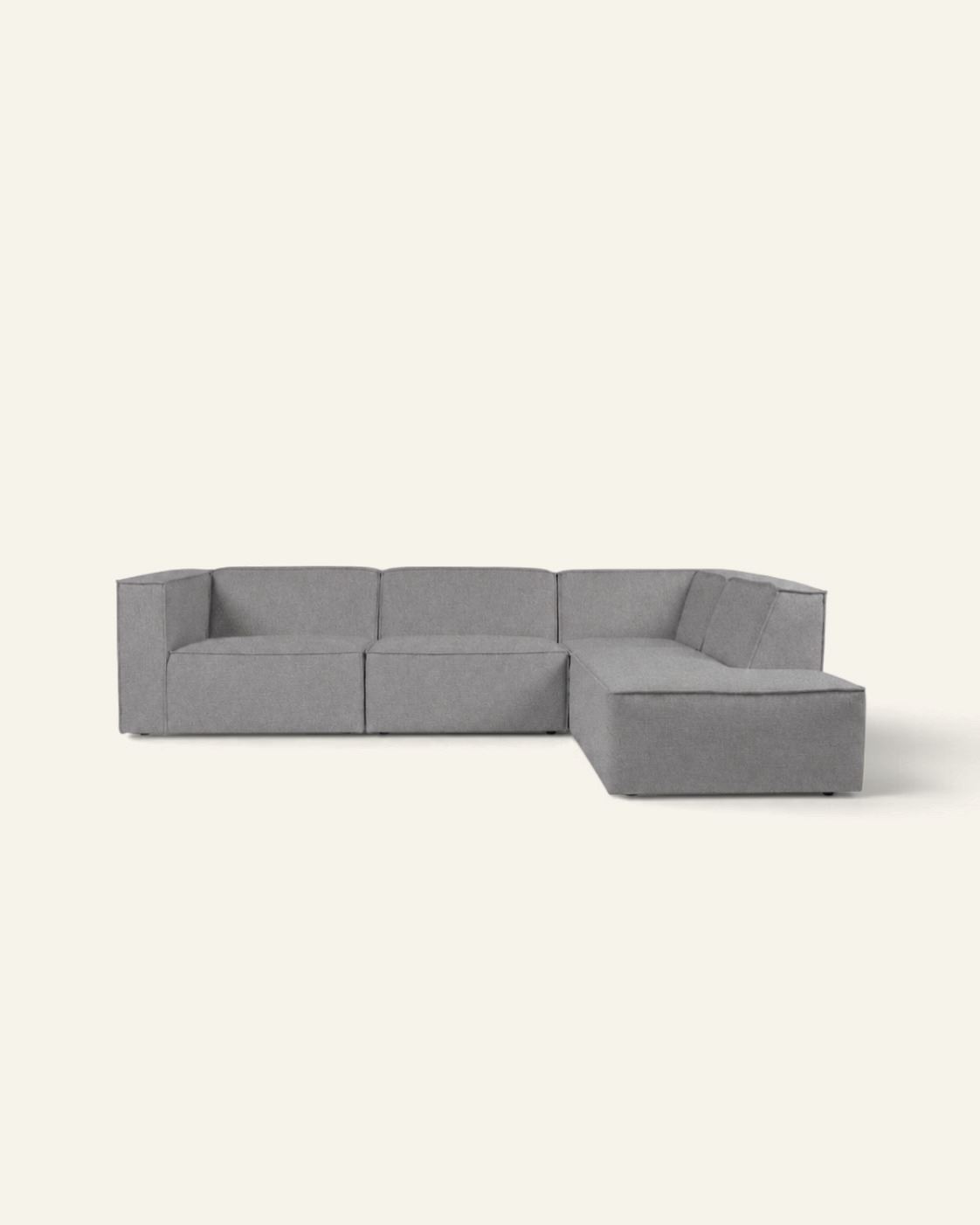 Modulsofa 4 deler åpen ende høyre grå - 293x227x73 cm grå - 1