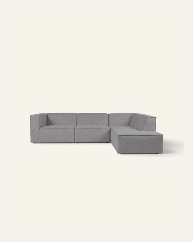 Modulsofa 4 deler åpen ende høyre grå - 293x227x73 cm grå - 1