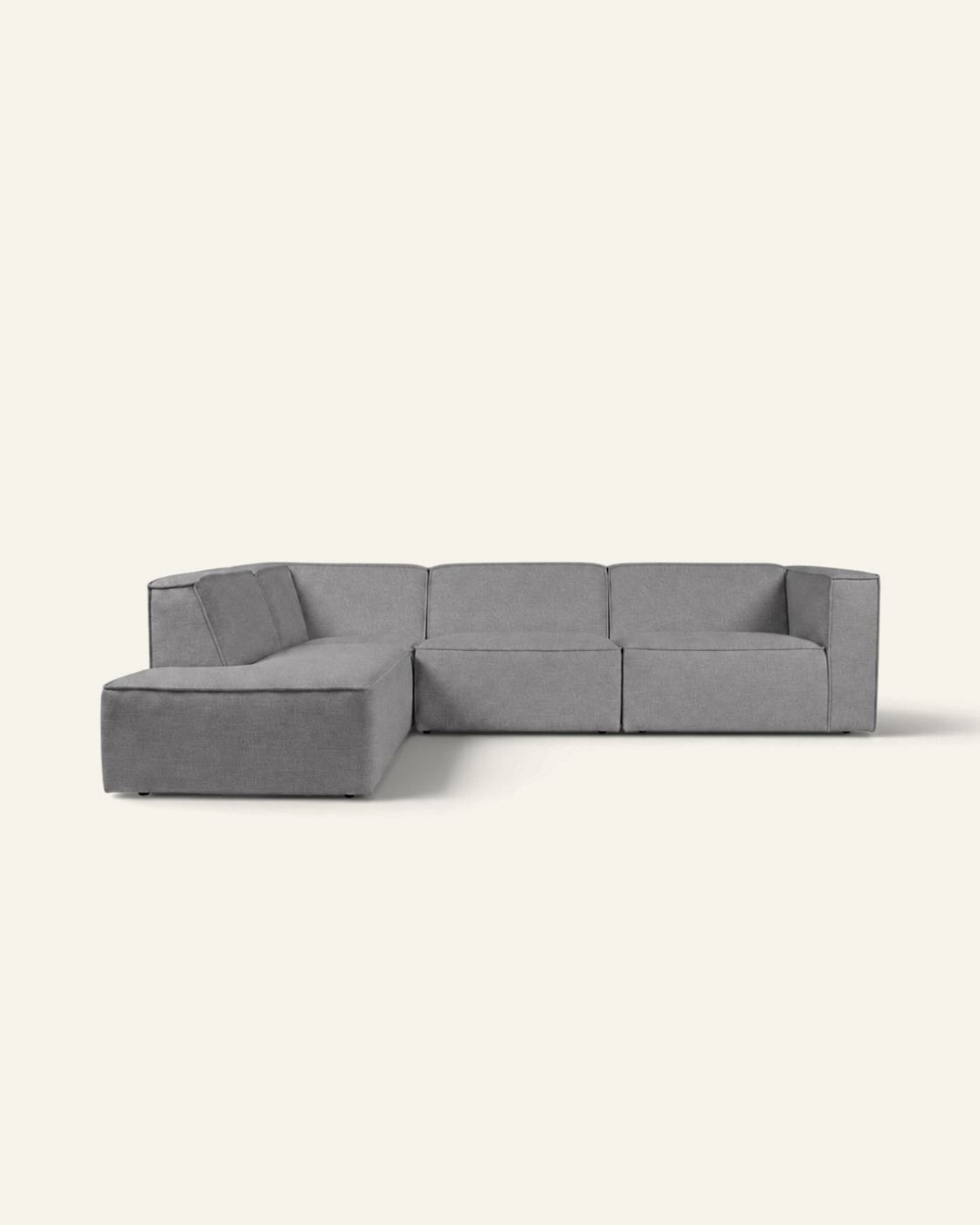 Modulsofa 4 deler åpen ende venstre grå - 293x227x73 cm grå - 1