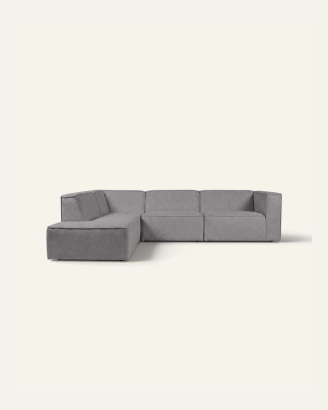 Modulsofa 4 deler åpen ende venstre grå - 293x227x73 cm grå - 1