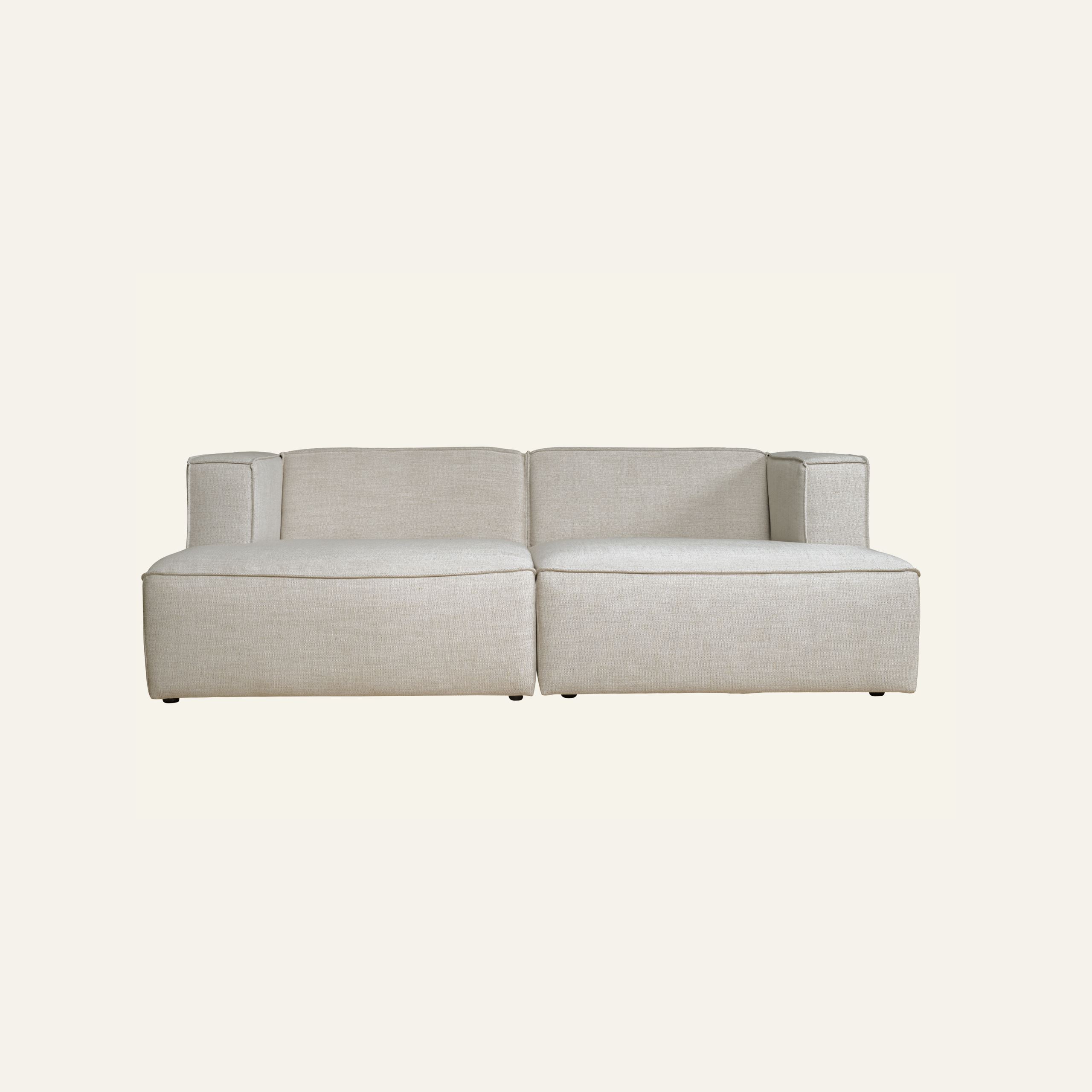 Modulsofa 2 deler m/sjeselong natur - 4