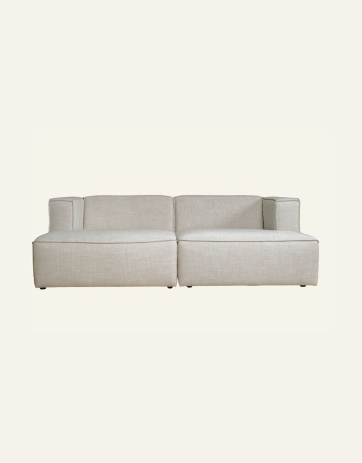 Modulsofa 2 deler m/sjeselong natur - 4