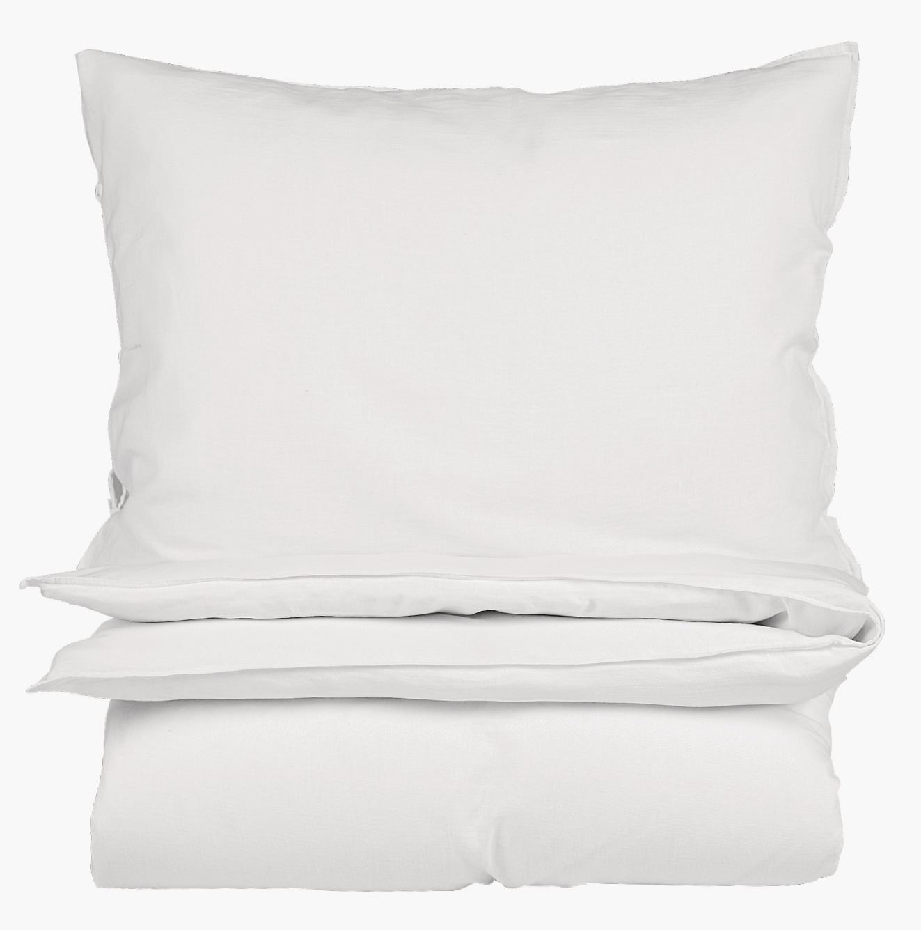 Lin & bomull sengesett hvit - 140x220 cm hvit - 1