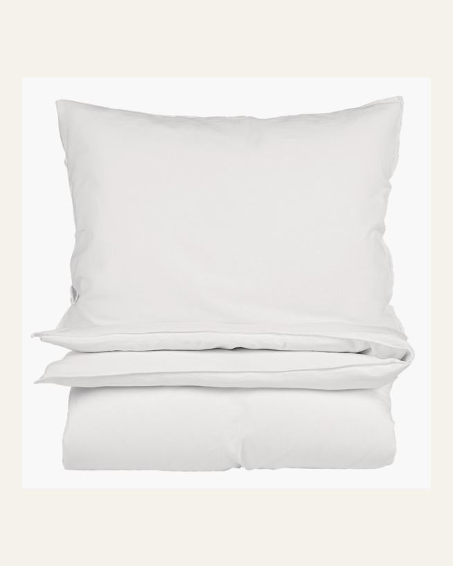 Lin & bomull sengesett hvit - 140x220 cm hvit - 1