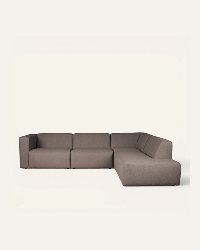 Modulsofa 4 deler åpen ende høyre brun - 293x227x73 cm brun - 1