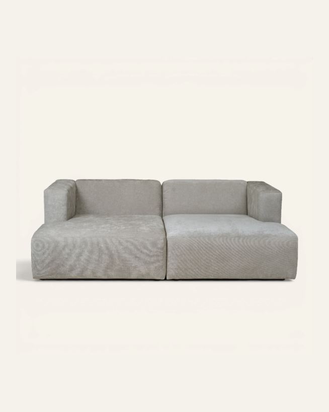 Modulsofa 2 deler sjeselong grå - 228x154x73 cm grå - 1