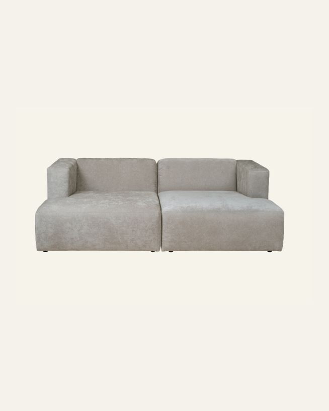 Modulsofa 2 deler sjeselong grå - 228x154x73 cm grå - 1