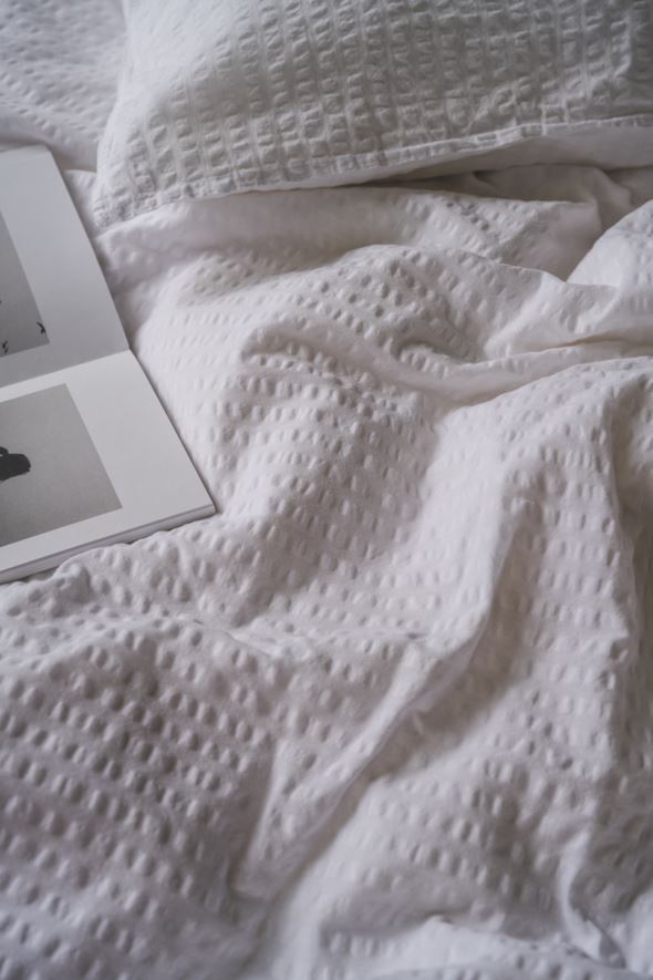 Krepp sengesett hvit - 6