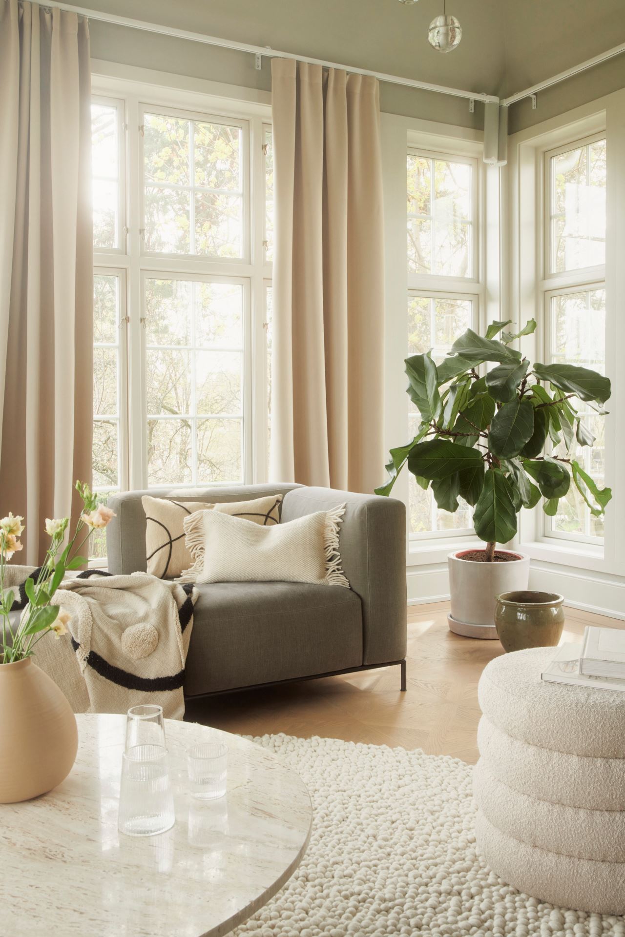 Lysdempende gardin beige - 4