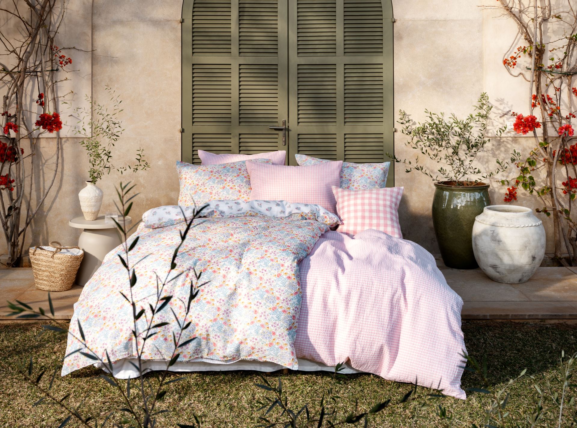 Krepp sengesett rosa - 2