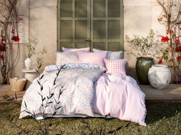 Krepp sengesett rosa - 2