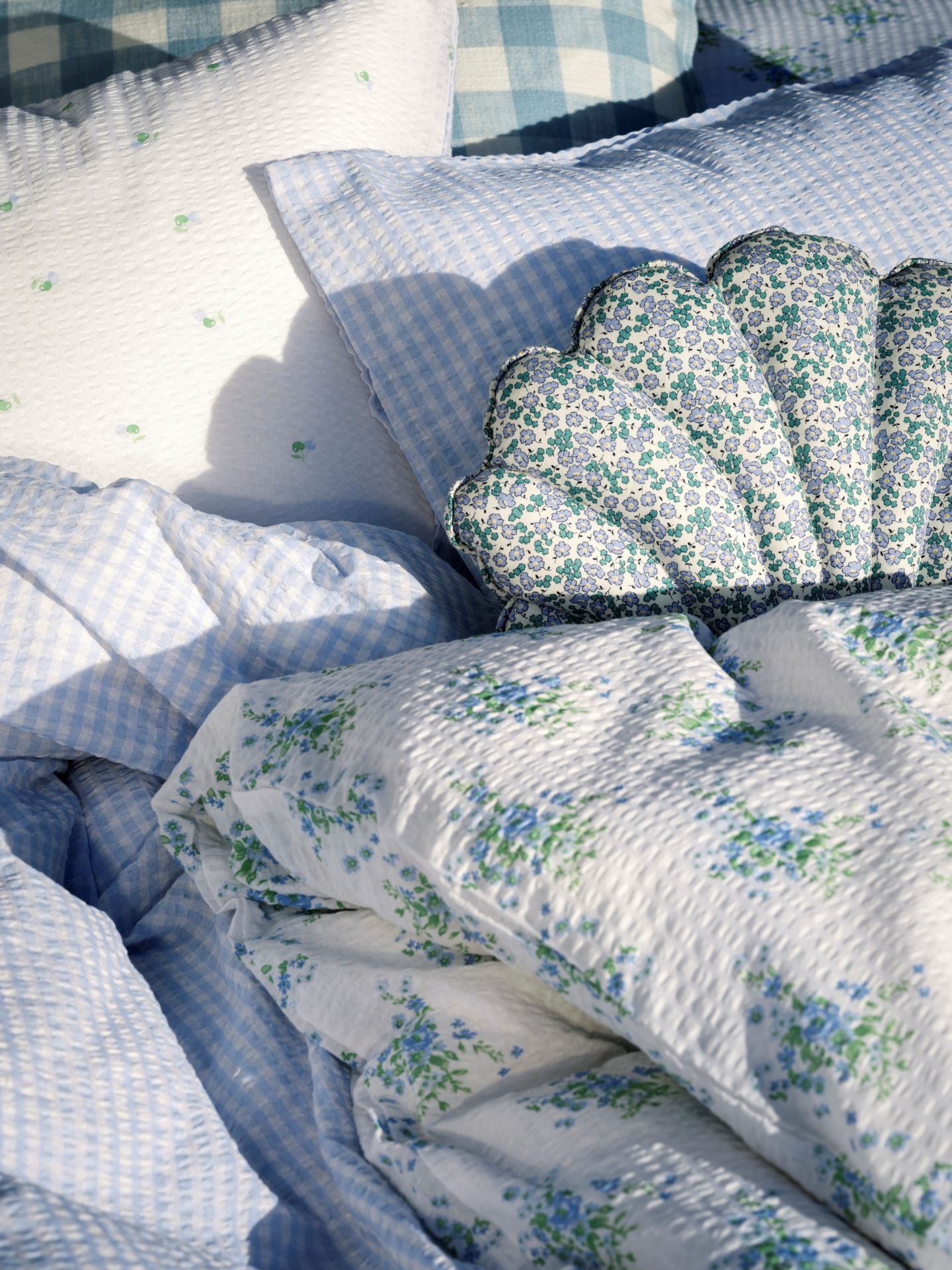 Krepp sengesett lys blå - 2