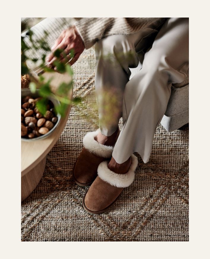 Skinntøfler brun - 39/40 brun - 1