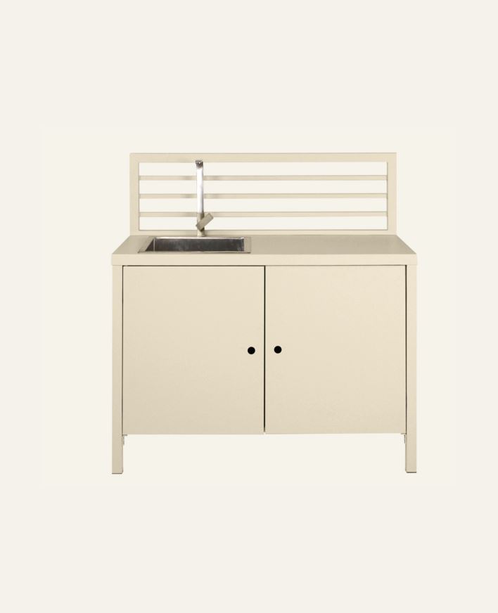 Utekjøkken modul med servant krem - 120x60x122 cm krem - 1