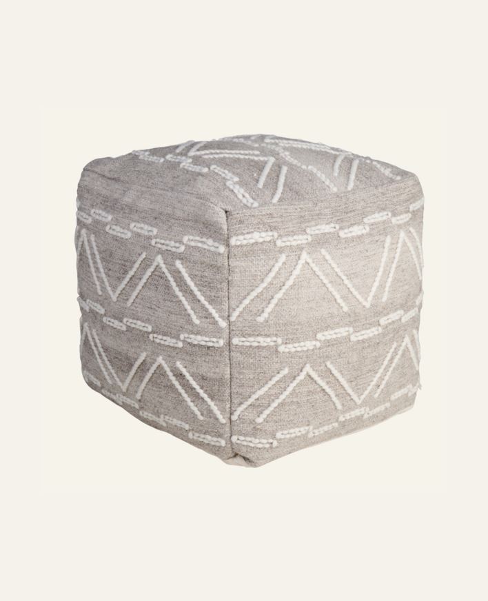 Puff lys beige - 40x40x40 cm lys beige - 1