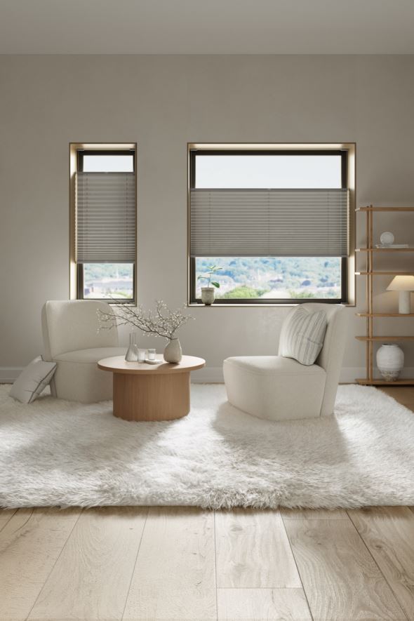 Lysfiltrerende plisségardin grå - 3