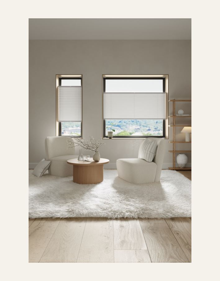 Lysfiltrerende plisségardin hvit - 2