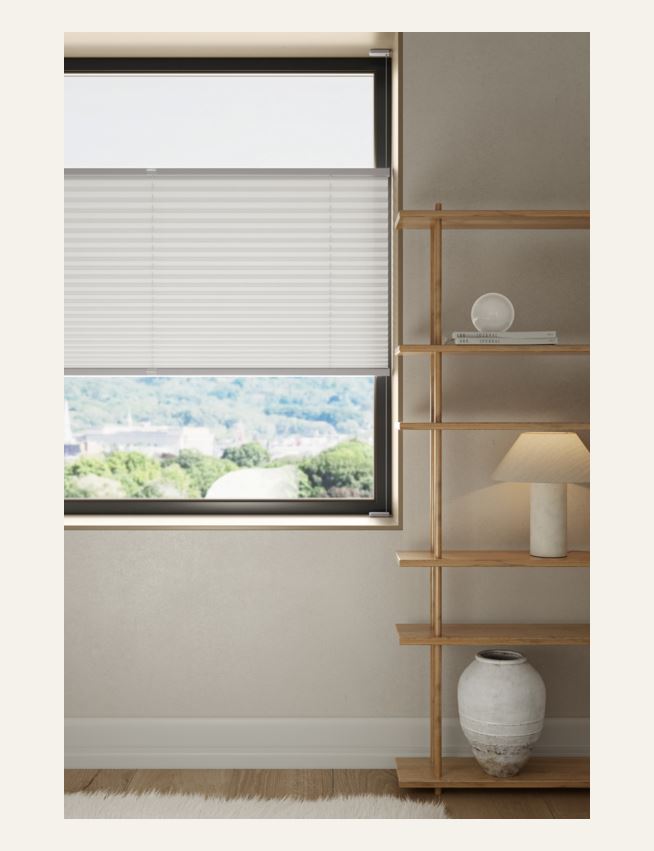 Lysfiltrerende plisségardin hvit - 3