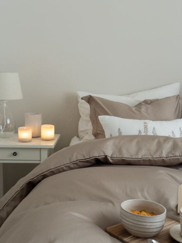 Egyptisk bomull sateng sengesett sand - 4