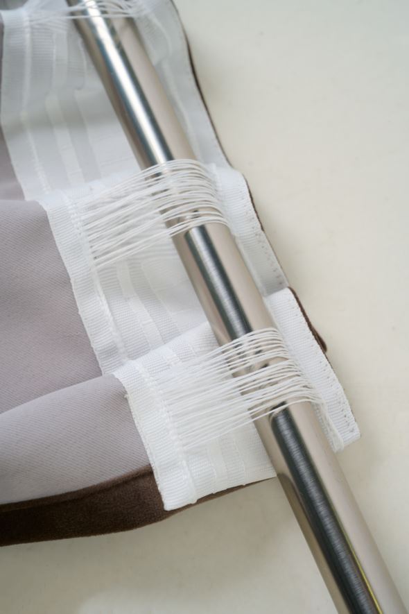 Lysdempende gardin mørk brun - 3