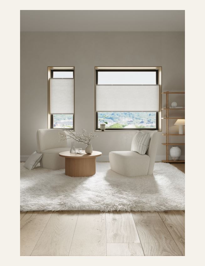 Lysfilt. dobbel plisségardin hvit - 3