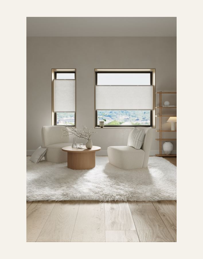 Lysfilt. dobbel plisségardin hvit - 3