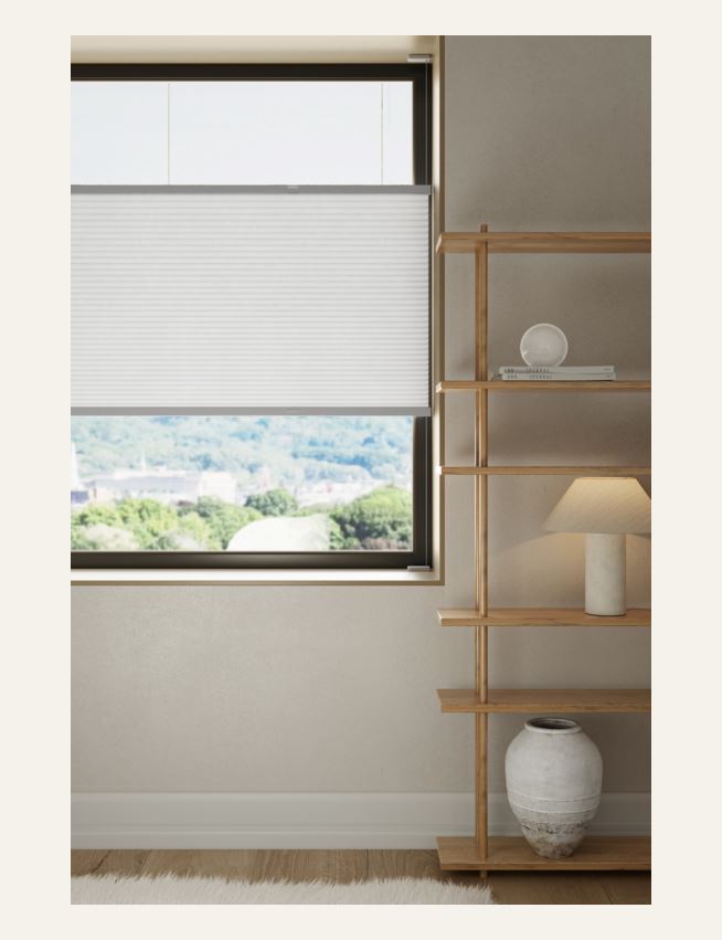 Lysfilt. dobbel plisségardin hvit - 4