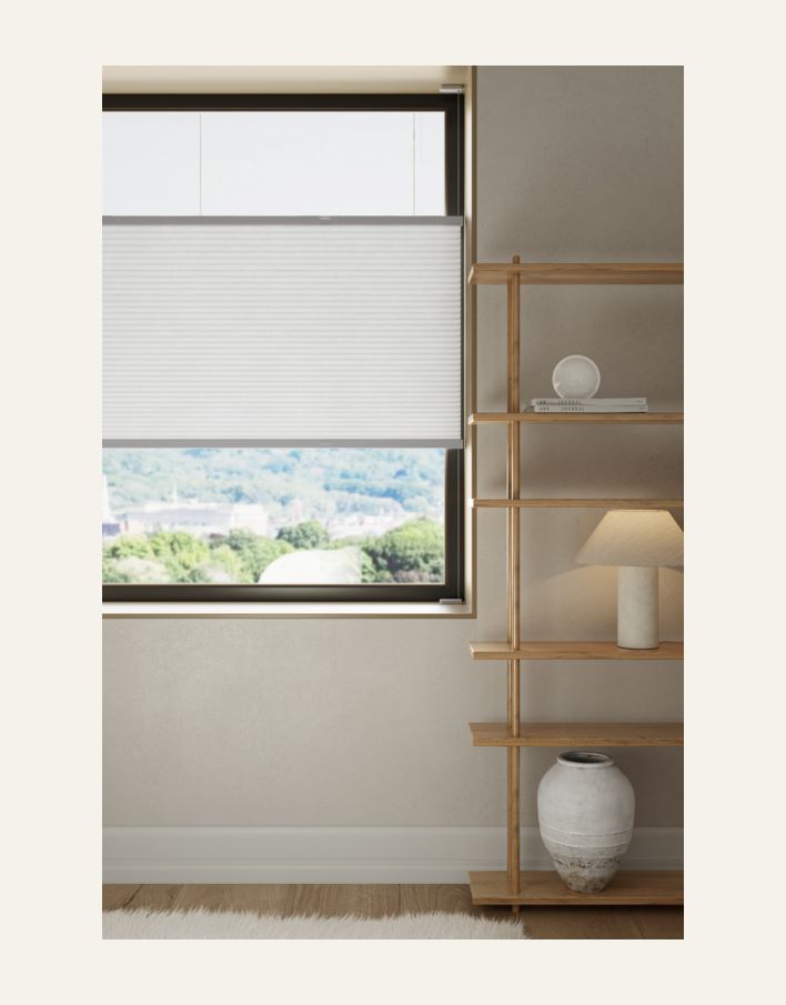 Lysfilt. dobbel plisségardin hvit - 4