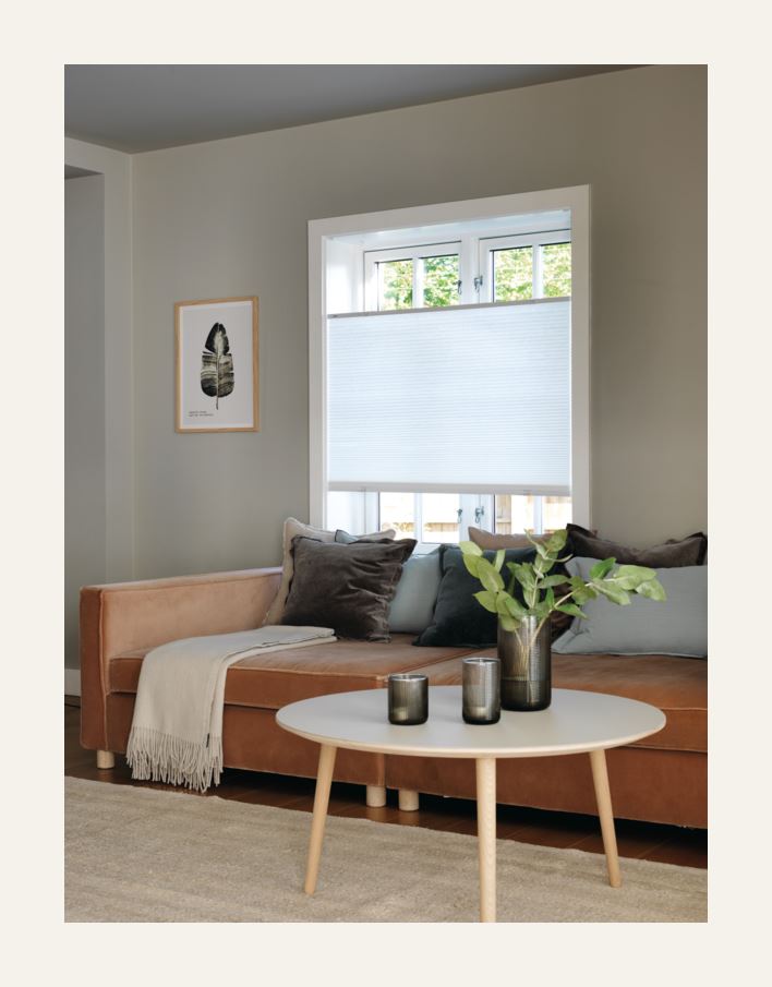 Lysfilt. dobbel plisségardin hvit - 2