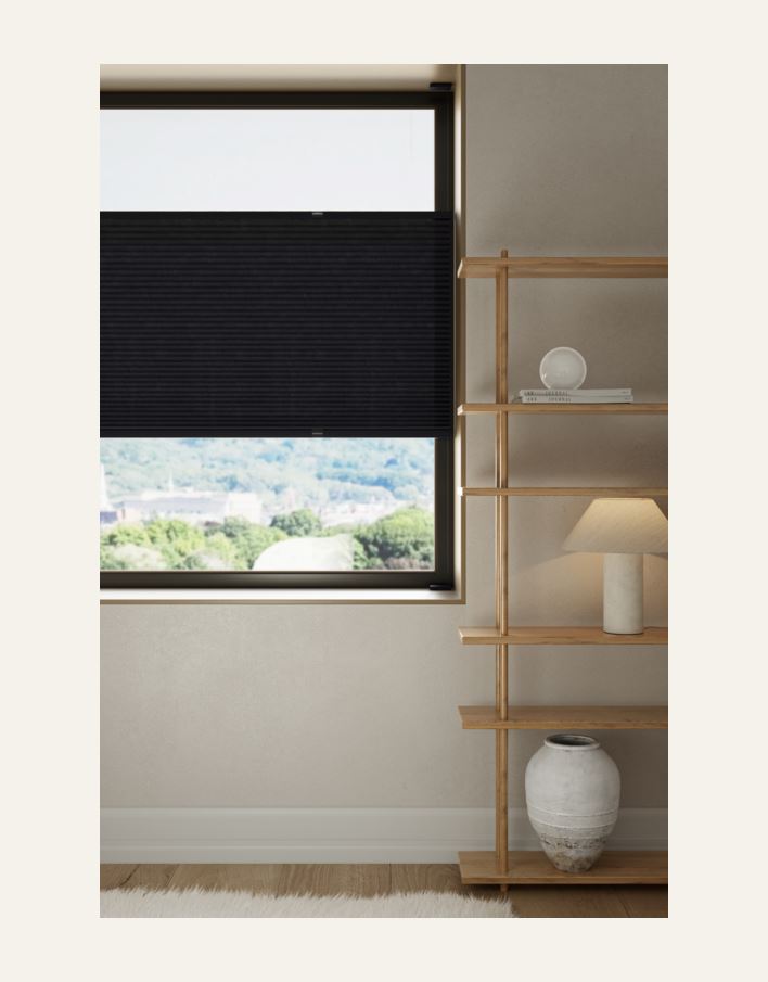 Lysfilt. dobbel plisségardin svart - 2