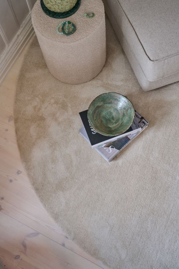 Rundt teppe multi beige - 2