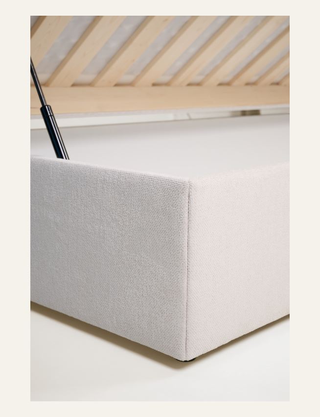 Seng med oppbevaring beige - 6