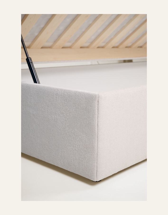 Seng med oppbevaring beige - 6